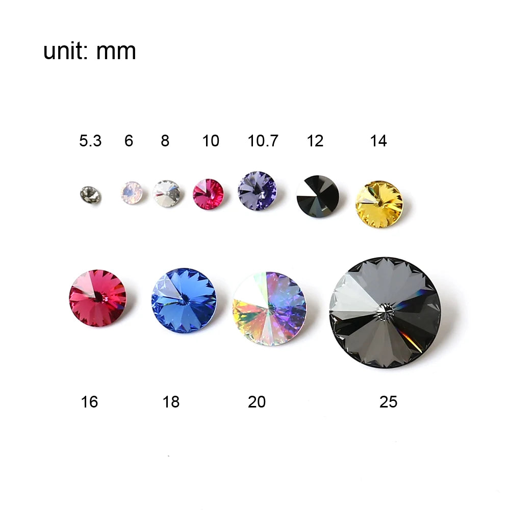 Dongzhou Rivoli Shaped K9 Fancy Stone Glass Rhinestones Wholesale Loose Crystal Beads for Jewelry Making Diy Accessories