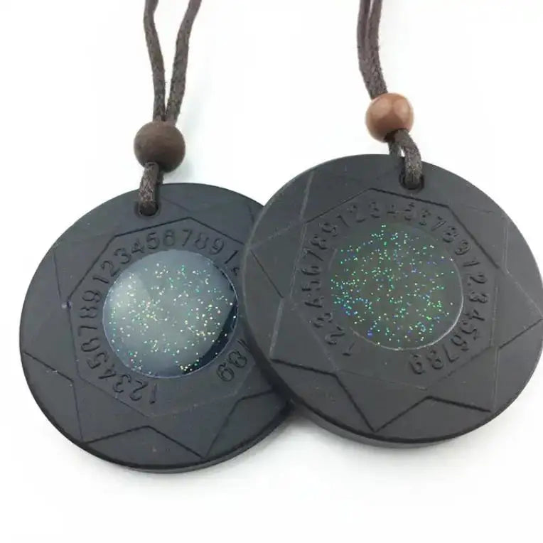 Ebuty Japanese Quantum Science Energy Pendants FIR Lava Stone & Tourmaline Children's Jewelry Necklace Health Gift