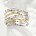 Huitan New Trends 2026 Multi Layer Rings Lady Girls Exquisite White Shiny Zircon Stackable Fashion Silver Gold Trendy Rings