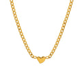 Temperament Women Stainless Steel 18k Gold Love Heart Pendant Thick Chains Necklace for Party Jewelry