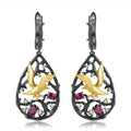 Abiding Natual Gemstone Rhodolite Garnet Peridot Earring Set Fashion Jewelry 925 Sterling Silver Earring