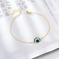 FULSUN 14K Gold Plated Enamel Devil Eye Bracelet Female Classic Fashion Drip Glue Paint Eye Bracelets Jewelry