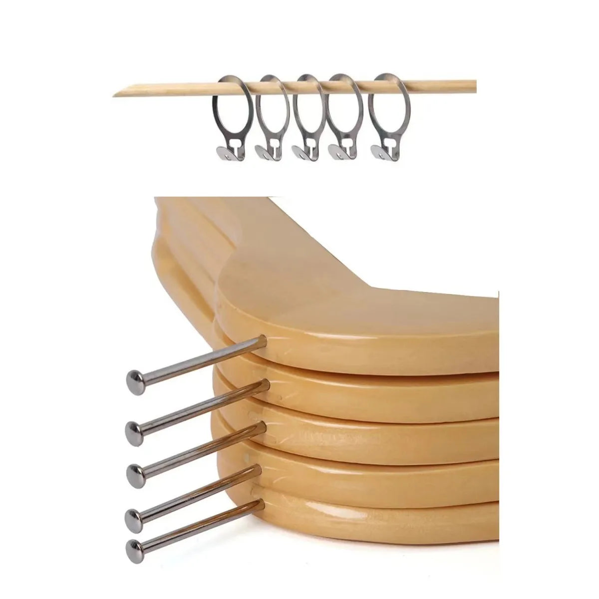 Lavinia Hotel Anti Theft Coat Hanger with Clip Anti Theft Ring for Clothes  Hotel Wood Hanger