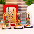 Christmas Tree Desktop Decoration Small Ornaments Glowing Glass Cover Christmas Gifts Indoor Scene Decoration Supplies