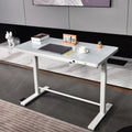 Single Motor Electric  Glass Tempered USB Socket Desktop Office Height Adjustable Sit Stand Desk with Drawer