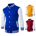 RNSHANGER Fashion Men Plain Custom Baseball Jacket Casual Stand Collar Sports College Varsity Jacket Streetwear Cardigan Jacket