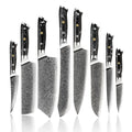 BlackTurquoise Stone Handle Professional Knife Set Damascus Steel Kitchen Knife Set Japanese Damascus Knife Set