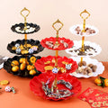 Multi-layer Dim Sum Plate Hotel Wedding Center Decoration Light Luxury Dessert Table Ktv Dim Sum Rack Plastic Dry Fruit Plate