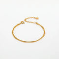 Fenny 18K PVD Gold Plated Dainty Double Layer Snake Bead Chain Bracelet Stainless Steel Tarnish Free Jewelry Wholesale