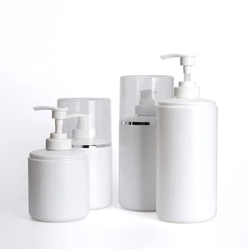 PE  Plastic Pump Bottle 250ml 300ml 400ml 500ml White Plastic Lotion Bottle for Shampoo and Conditioner