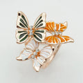 Jachon Alloy Diamond Scarf Ring Three Butterfly Three Rings Silk Scarf Buckle Ladies Scarf Ring