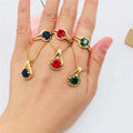 Dubai Gold  Sand Gold Jewelry Brass Gold Plated  Jewelry Drop Shape Round Gemstone Pendant Ring Women'S Fashion Set