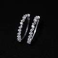 New S925 Sterling Silver Emerald Cut 5A Zircon Luxury Inlaid Large Hoop Earrings for Girlfriend Gift