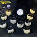 Shining Jewelry Luxury Diamond Rings Hip Hop 925 Silver Moissanite Engagement Rings with GRA Certificate