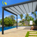 PVC Fabric Cover Gazebo Electric Roof Awning Motorized Waterproof Retractable Pergola Bioclimatics Aluminum Motorized Pergola