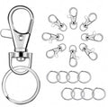 100pcs Lobster Claw Clasp With Keyring Metal Key Chain Alloy Lobster Clasp Swivel Snap Hook Keychain Ring for Jewelry Craft Make