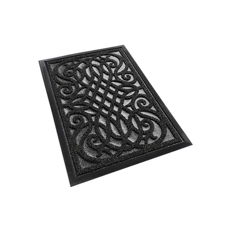 Wholesale Outdoor Non-Slip Rubber Door Mat Rectangle Entrance Doormat Handmade Jacquard Embossing Cut Pile Washable Reversible