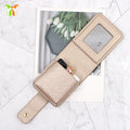 Luxury Leather Makeup Lipstick Case Bag Outside Travel Mini Cosmetic Pouch Lipstick Organizer with Mirror Travel Cases for Purse