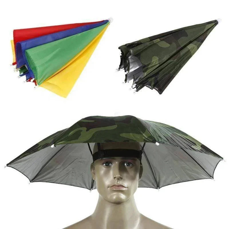 Hot Small MOQ Wholesale Hat Elastic Headband Hand Free Head Mini Hat Umbrella