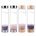 14oz Double Wall High Borosilicate Glass Eco-Friendly Tea Infuser Bottle Strainer Bamboo Stainless Steel Lid Direct Drinking