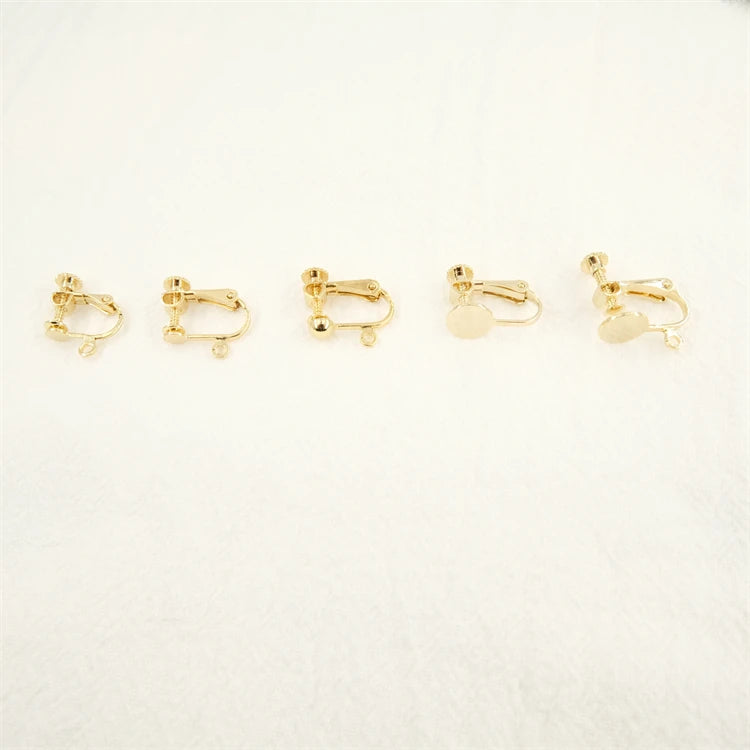 Brass High Color Preservation Plated 18K Gold Screw Clip No Piercings Adjustable Spiral Ear Clip for Jewelry Making