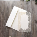 Factory Price White Paper Invitations Laser Cut Flower Edge Blank Cards Custom Logo Paper Handmade Wedding Invitation Card