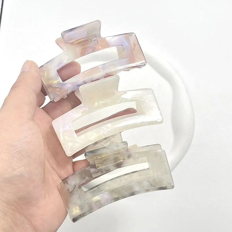 YJL Hot Selling Accessories Women's 2.5-13CM Acetate Hair Clip Large Custom Rectangular Wholesale