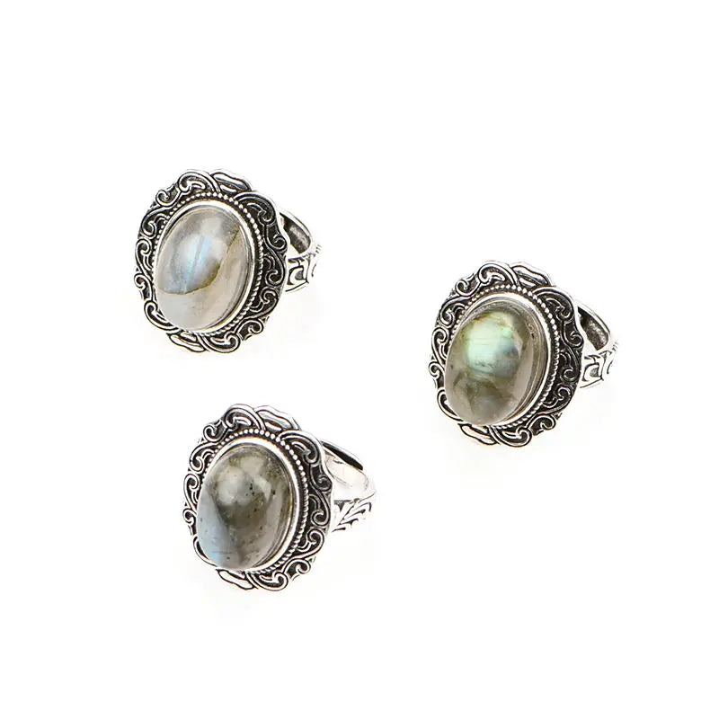 Fast Delivery of High Value Products Special Antique Vintage Gemstone Labradorite Oval Ring