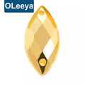 Oleeya Hot Sale Horse Eye Acrylic Gold Sew on Rhinestone Strass Crystal Stone for Bag Dress Clothing Accessories