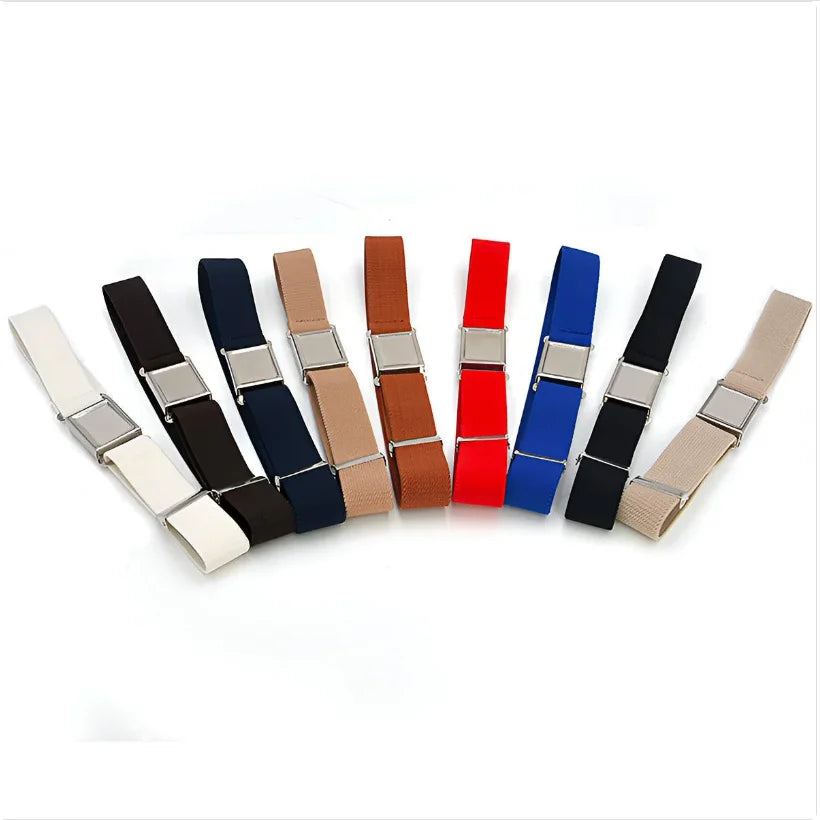 Colorful Kids Adjustable Magnetic Belt Boys Girls Elastic Belt with Easy Magnetic Buckle