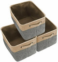 Large Polyester Rope Storage Basket Rectangular Fabric Multipurpose Storage Basket 3-Pack