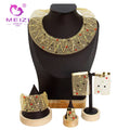 MEIZI JEWELRY Wholesale 4 Pieces of Arab Style Dubai 18k Gold-plated Jewelry Luxury Brass Jewelry Collection for Women