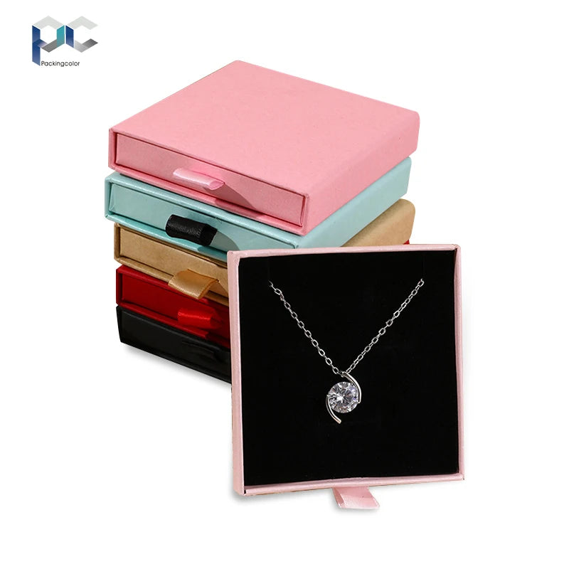 Ring Necklace Box Pendant Earrings Bracelet Packaging Box Manufacturers Drawer Type Wholesale Jewelrypackaging