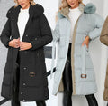 Contrast Coat Winter Down Jacket Mid Length Jacket Women's Long Sleeved Jacket