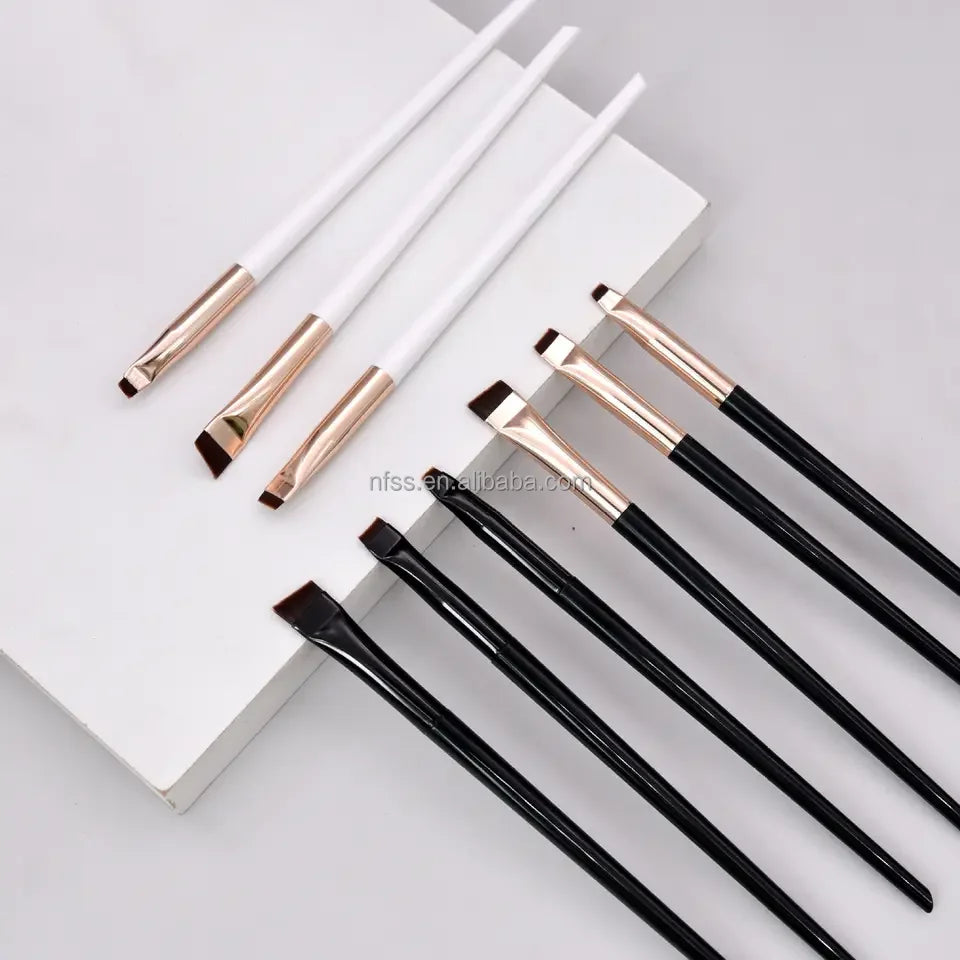 Multifunction Flat Slope Angled White Ultra Fine Micro Stroke Eye Shadow Brow Concealer Brush Slant Eyebrow Eyeshadow Brushes