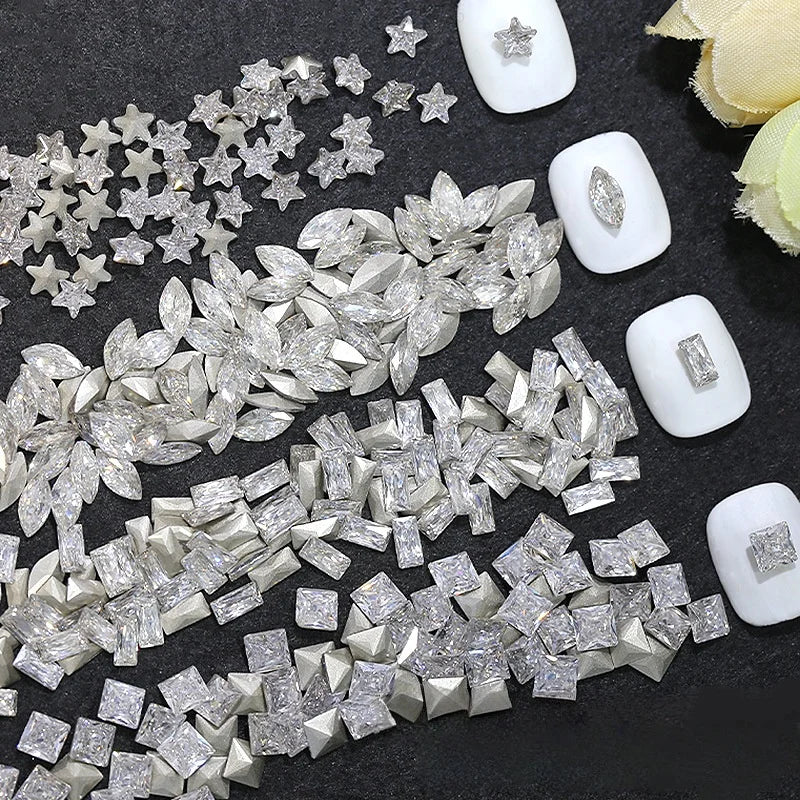 Glisten Zircon Accessories Sea Mermaid Style Newest Fashion Different Shapes Glass Diamond Rhinestones Nail Art Stones
