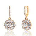 Graceful 925 Silver Sterling Diamond Earrings Dangle 5a Zircon Drop 18k Gold Plated Hoop Huggie Earrings Women Jewelry Gift