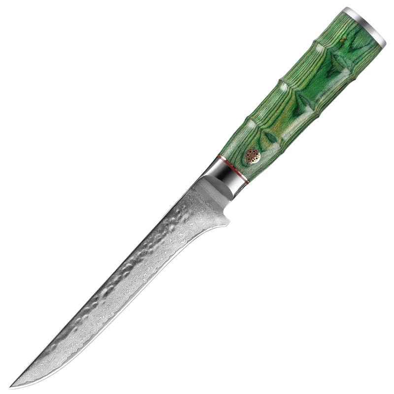 6-Inch VG10 Damascus Steel Boning Knife with Pakka Wood Handle for Flexible Fish Filleting