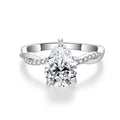 Ruizuan 2 Carat Moissanite Gemstone Ring 925 Sterling Silver Anxiety Branch Cross with Water Drop Certified by GRA