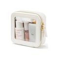 Waterproof Travel Zipper Pouch Multifunctional Toiletry Storage Case PVC Clear Window PU Leather Cosmetic Makeup Bag