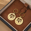Fashion Earring 24K Gold Plated Stainless Steel Jewelry Vintage Charm Dangle Earring for Women