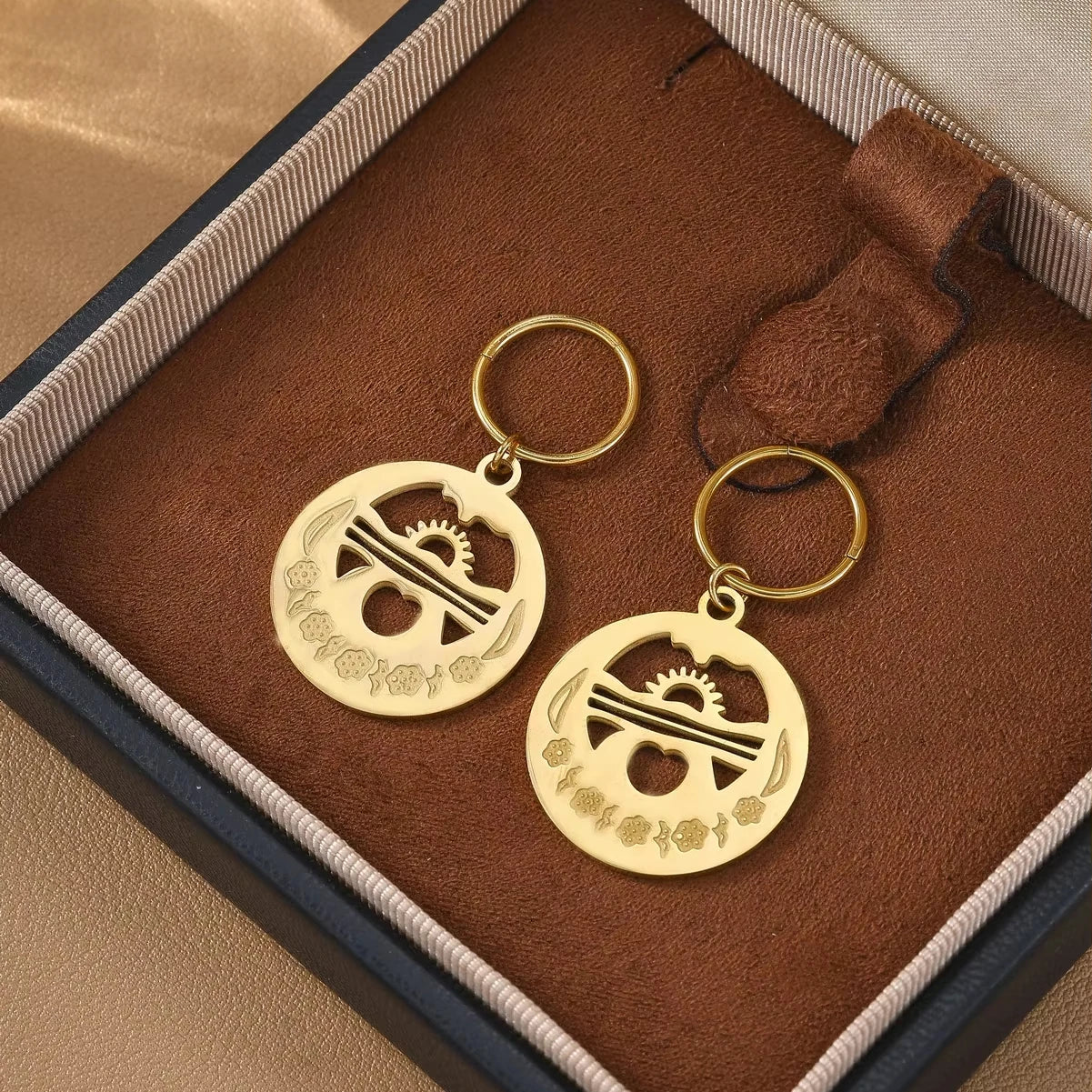 Fashion Earring 24K Gold Plated Stainless Steel Jewelry Vintage Charm Dangle Earring for Women
