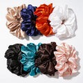 SP Wholesale Women Solid Color Satin Silk Hair Tie Elastic Scrunchies Ponytail Holder Hair Rope Rings Hair Accessory