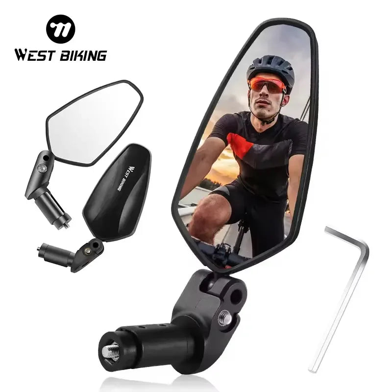 WEST BIKING Mountain Bike Aluminium Frame Side Mirror HD Bicycle Accessories Cycling Bicicleta Bicycle Rearview Mirror