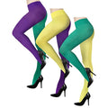 Hot Sale Mardi Gras Tights Purple Yellow Green Opaque Stocking for Women Party Favors