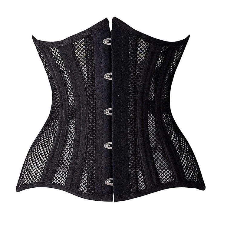 Elegant Victorian Luxury Ladies Body Shaper Corset Top New Design Four-Season Breathable Denim Stripe Waist Slimming Embroidery