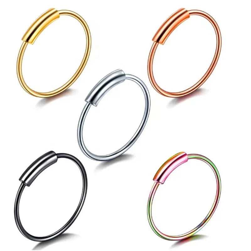 316L Stainless Steel Piercing Jewelry Lip Ring Wholesale Simple Design Ear Tragus Cartilage Tube Closed Nose Rings