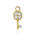 Wholesale 1000S Jewelry 14K Solid Gold Key-Shaped Moissanite Charm Pendant for Bracelet Making (Model ZG918G)
