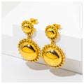 Powell PVD 18K Gold Jewelry New Arrival Stud Earrings Zircon Geometric Pattern Waterproof Stainless Steel Non-Tarnish