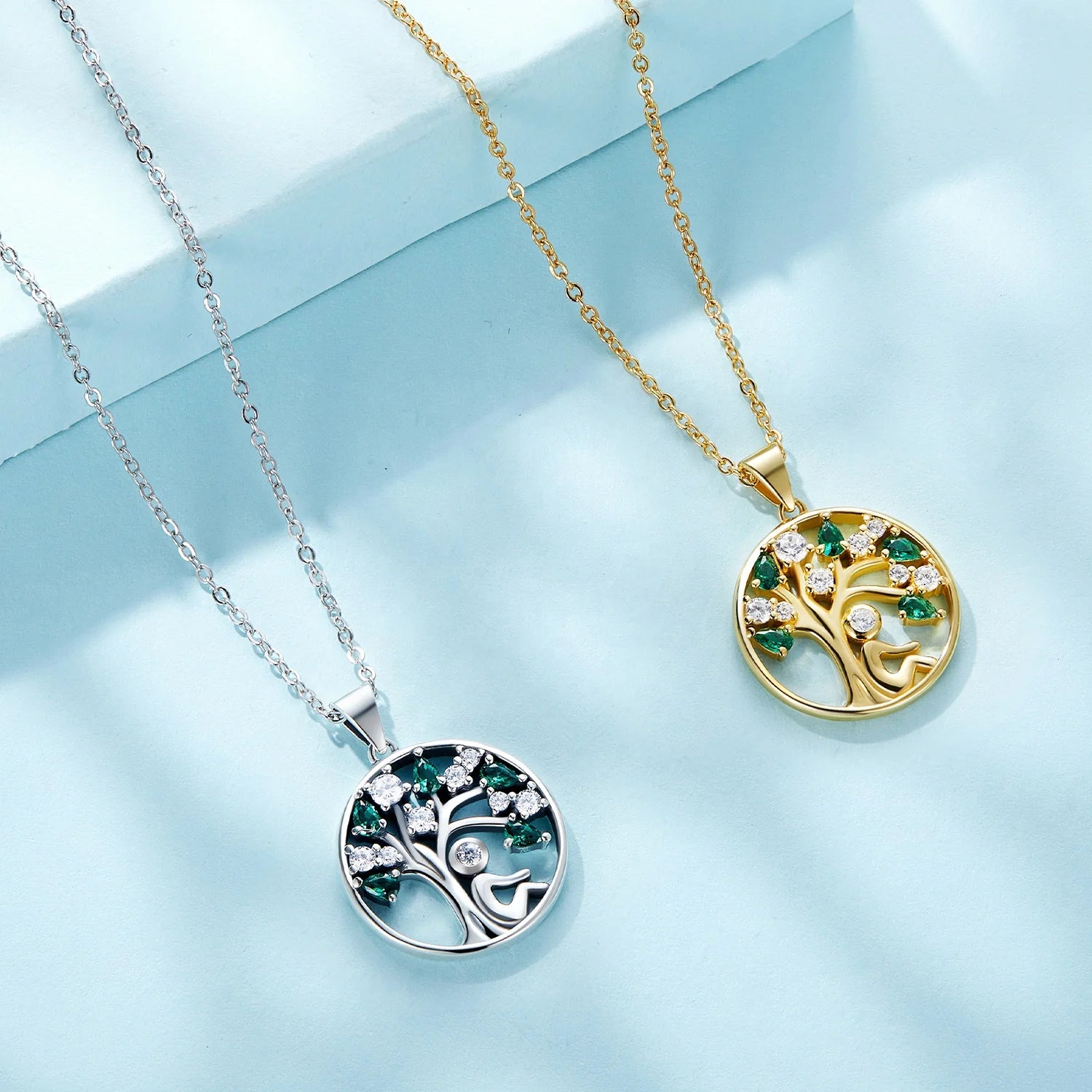 925 Sterling Silver Tree of Life Necklace for Women 14K Gold Plated Lucky Tree Pendant Necklaces Jewelry for Girlfriend SCN094